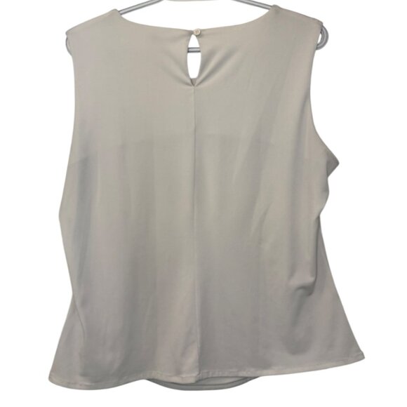 Calvin Klein white sleeveless pleated crew neck top size 12 - Picture 4 of 6